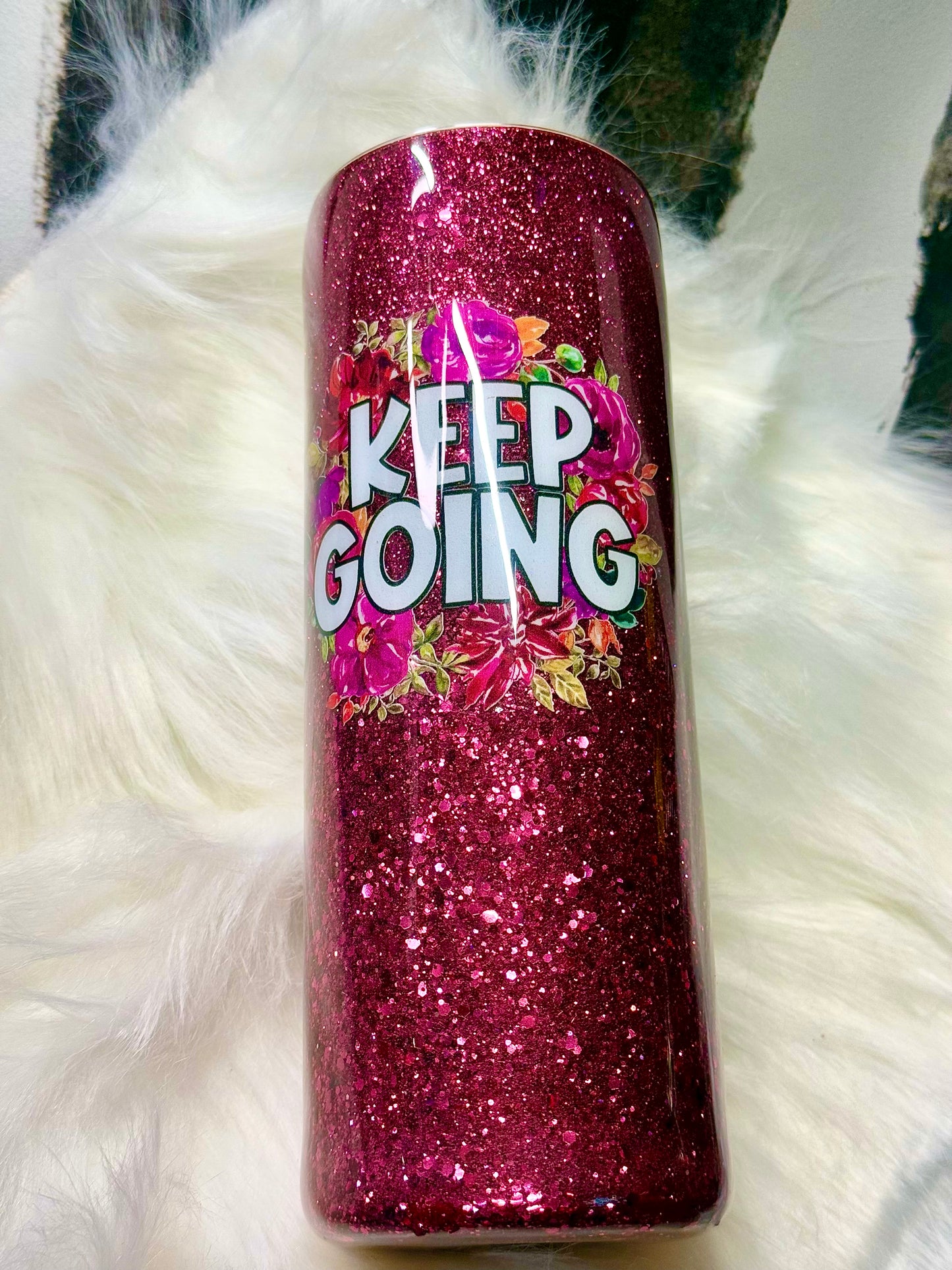 Ready to ship - chunky to fine glitter ombré KEEP GOING 20oz Duo (2lids)