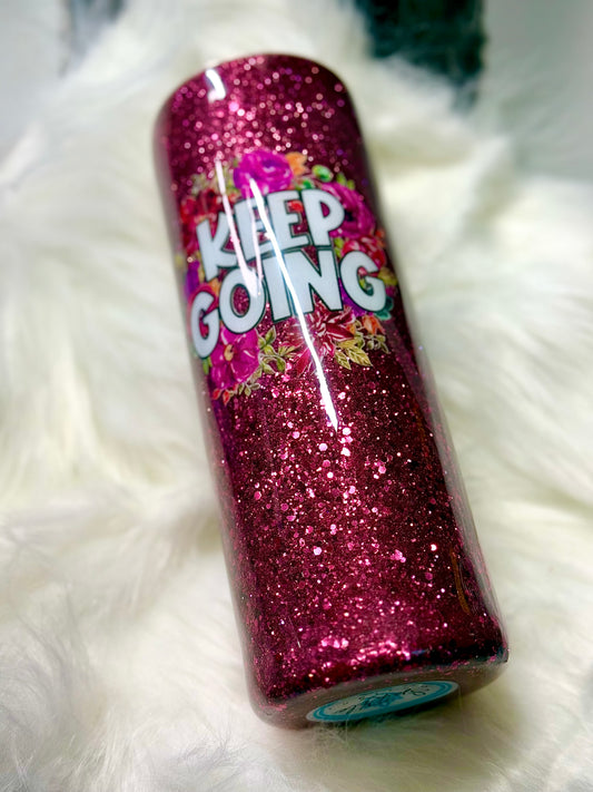 Ready to ship - chunky to fine glitter ombré KEEP GOING 20oz Duo (2lids)