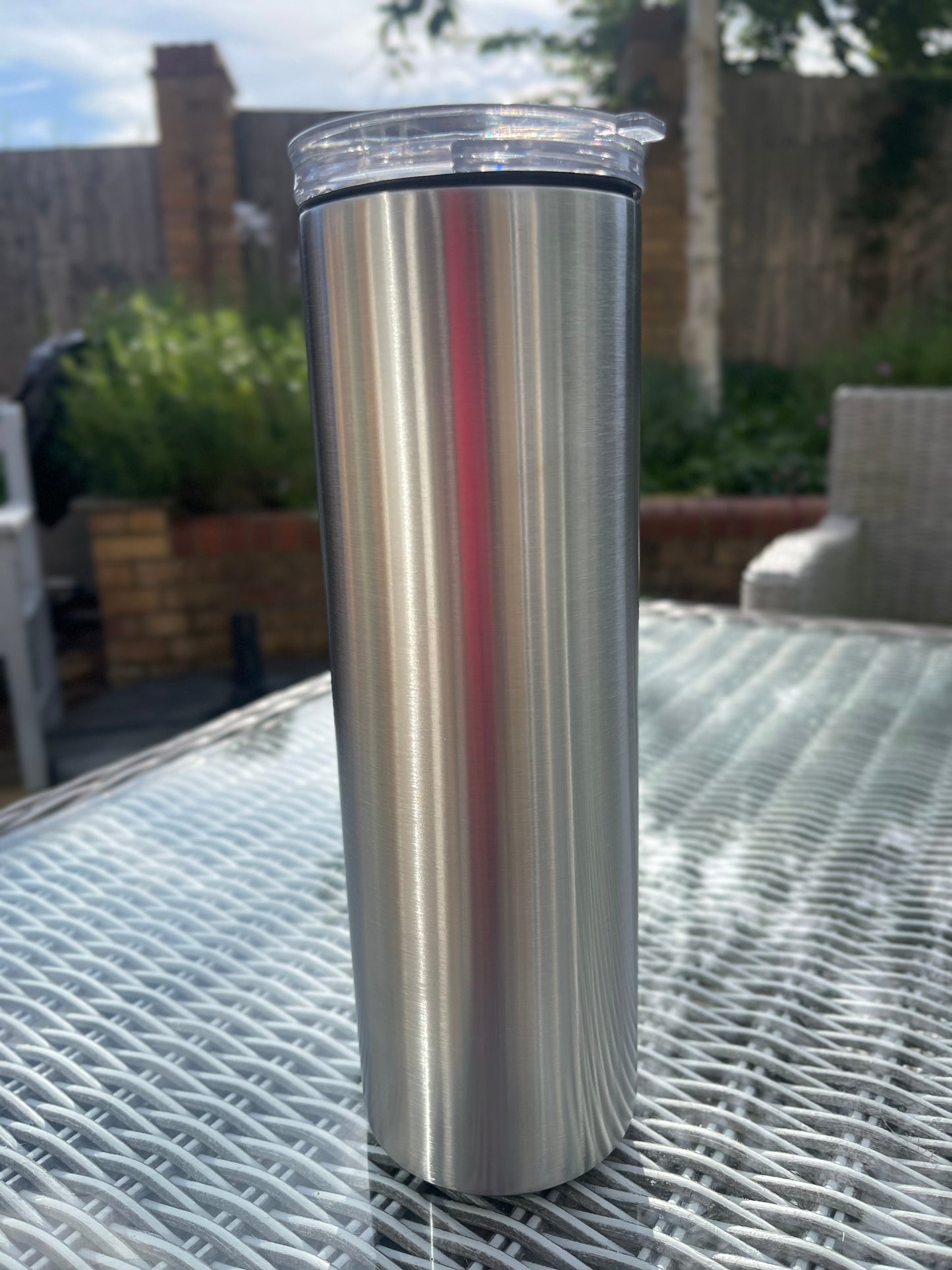 Stainless Steel - Skinny - Straight Tumbler - Twist Flip Lid