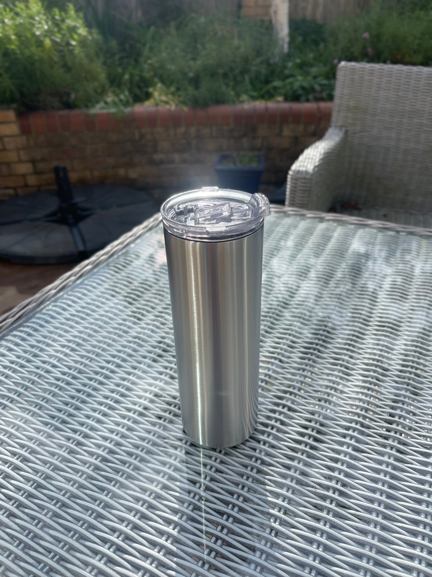 Stainless Steel - Skinny - Straight Tumbler - Twist Flip Lid