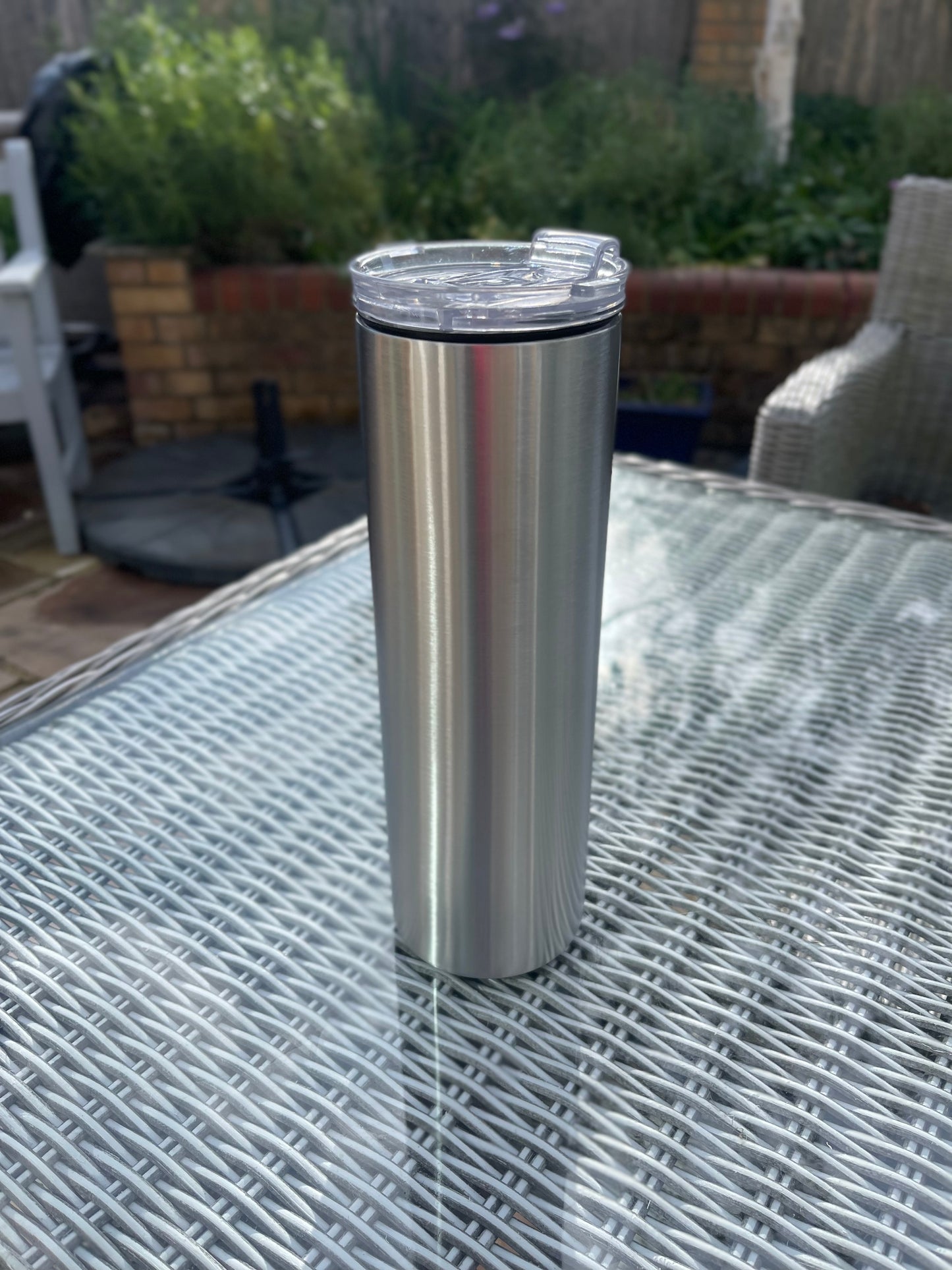 Stainless Steel - Skinny - Straight Tumbler - Twist Flip Lid