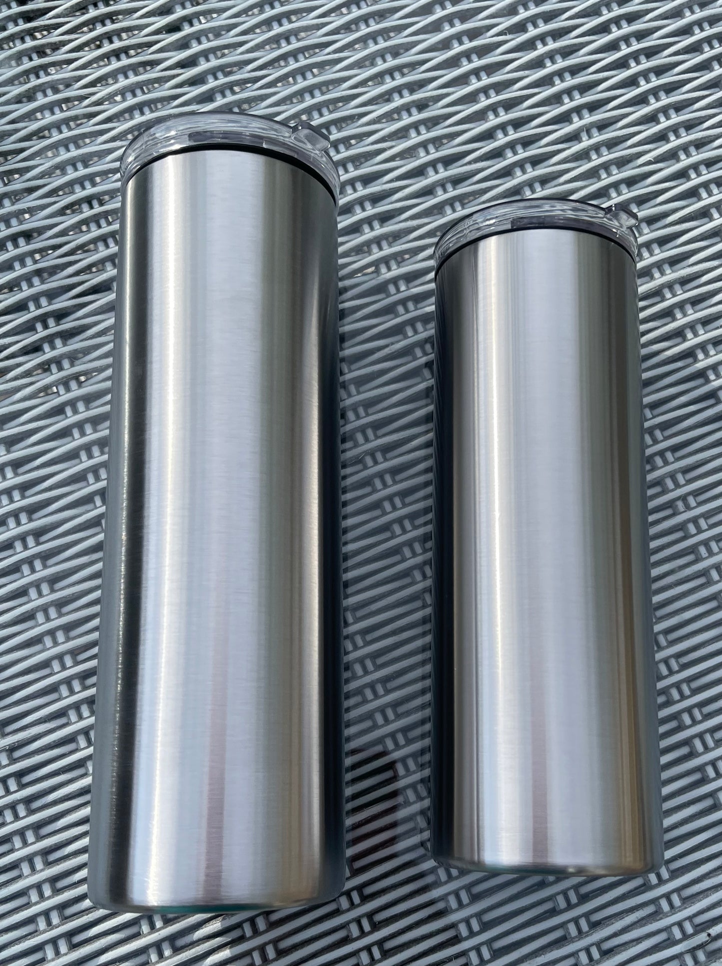 Stainless Steel - Skinny - Straight Tumbler - Twist Flip Lid