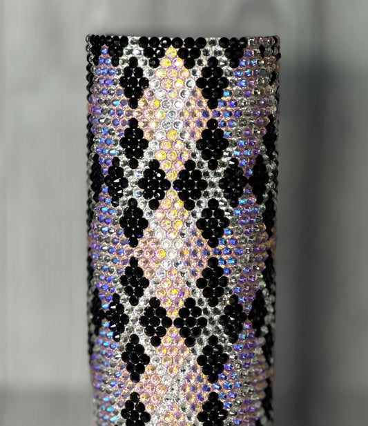 Lt Pink AB Argyle Kit SS20 20oz stainless skinny straight