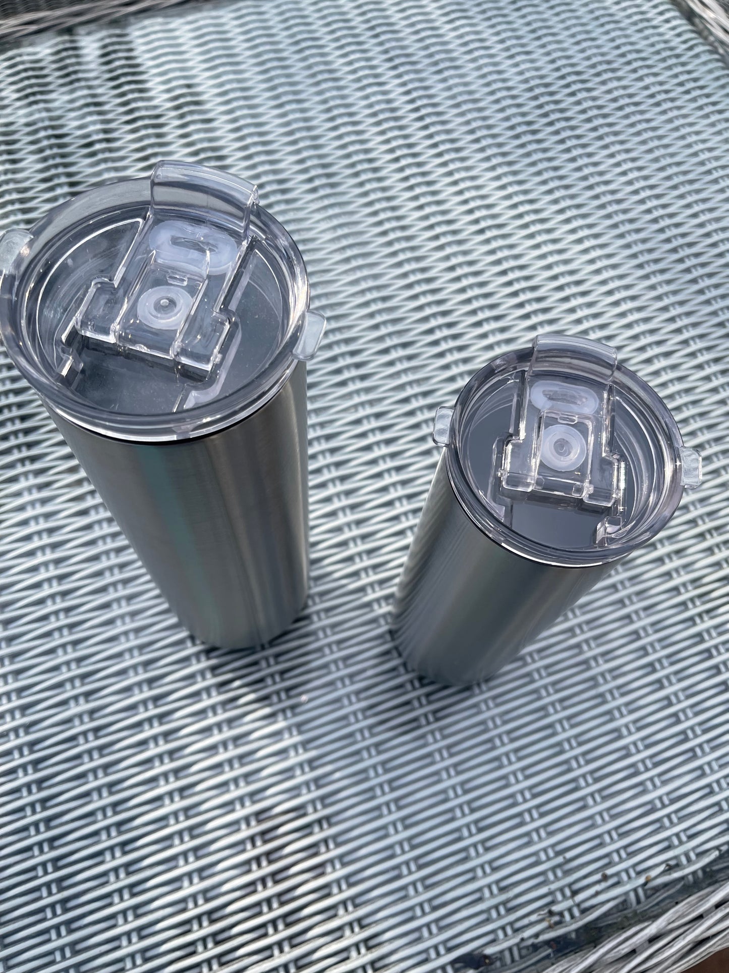 Stainless Steel - Skinny - Straight Tumbler - Twist Flip Lid